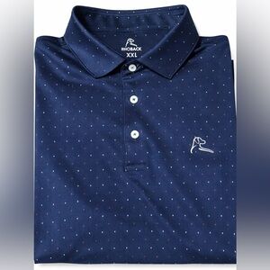 Rhoback The District Polo XXL Navy Micro Dot USA Flag Performance Golf
